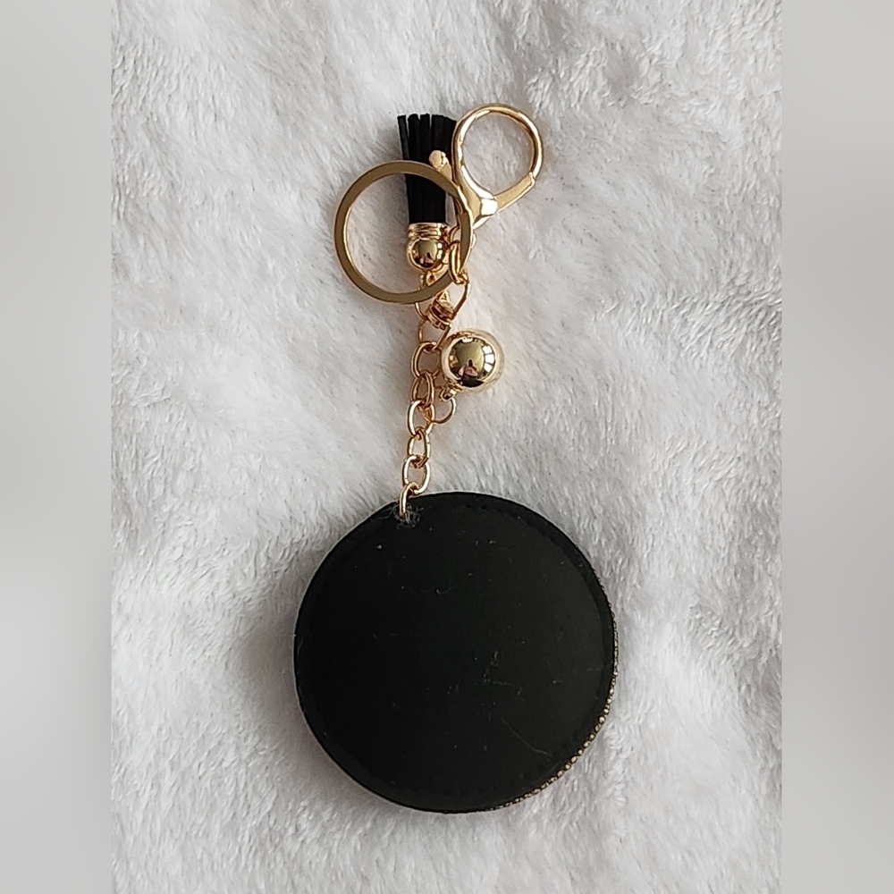 Black and Red Floral Poppy Keychain Luxury Bag Charm - Picture 3 of 4